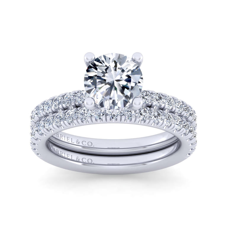 14K White Gold Diamond Matching Wedding Band - 0.44 ct - Shot 4