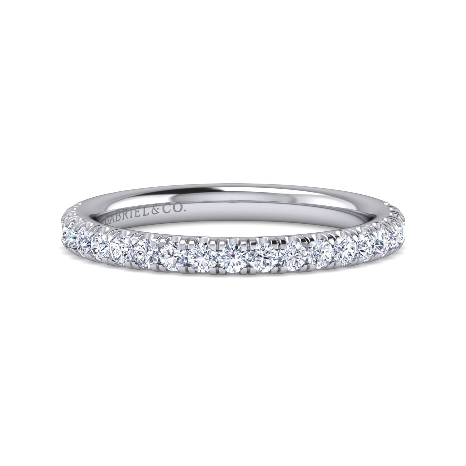 14K White Gold Diamond Matching Wedding Band - 0.44 ct - Shot 1