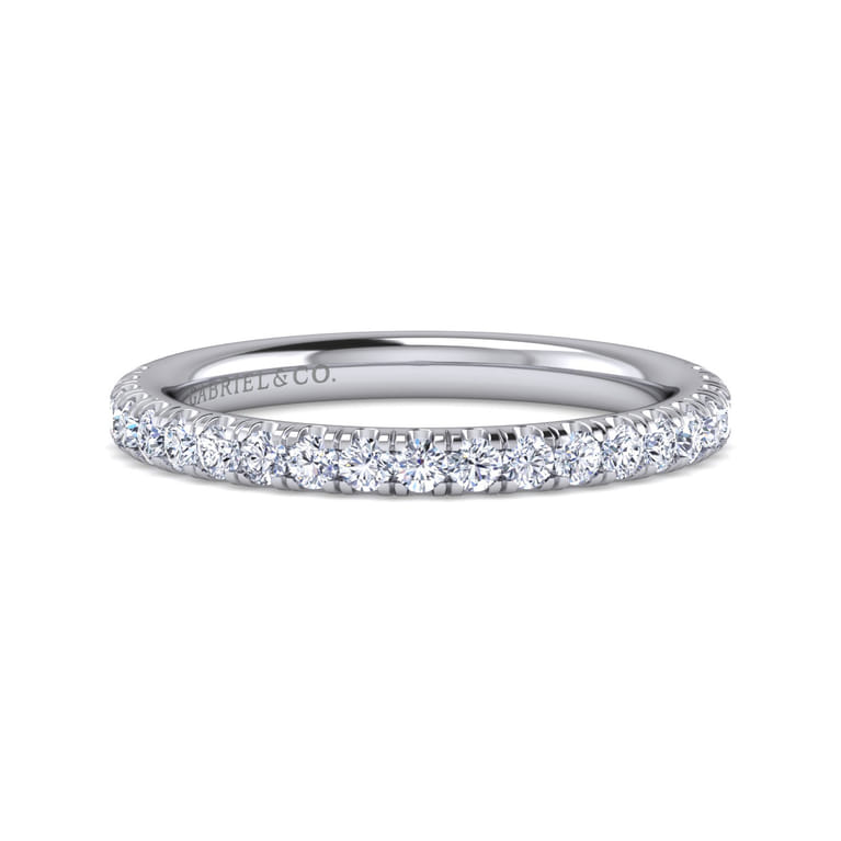 14K White Gold Diamond Matching Wedding Band - 0.44 ct - Shot 1