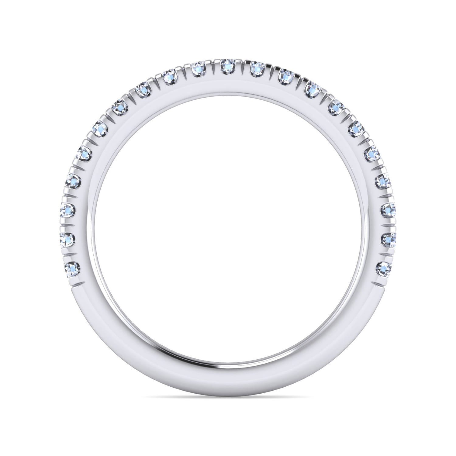 14K White Gold Diamond Matching Wedding Band - 0.44 ct - Shot 2
