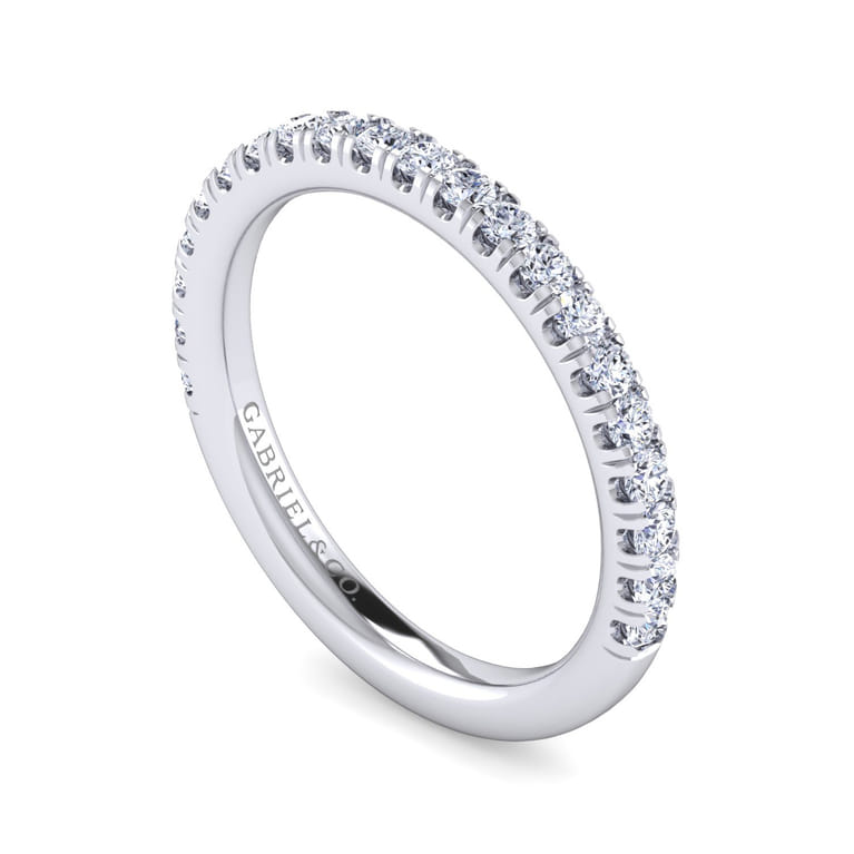 14K White Gold Diamond Matching Wedding Band - 0.44 ct - Shot 3