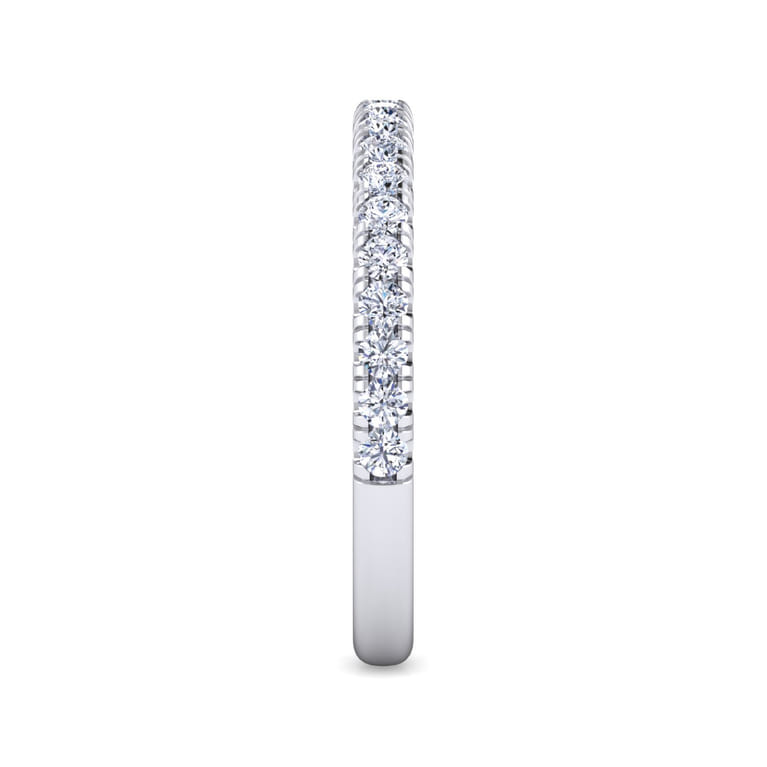 14K White Gold Diamond Matching Wedding Band - 0.44 ct - Shot 4