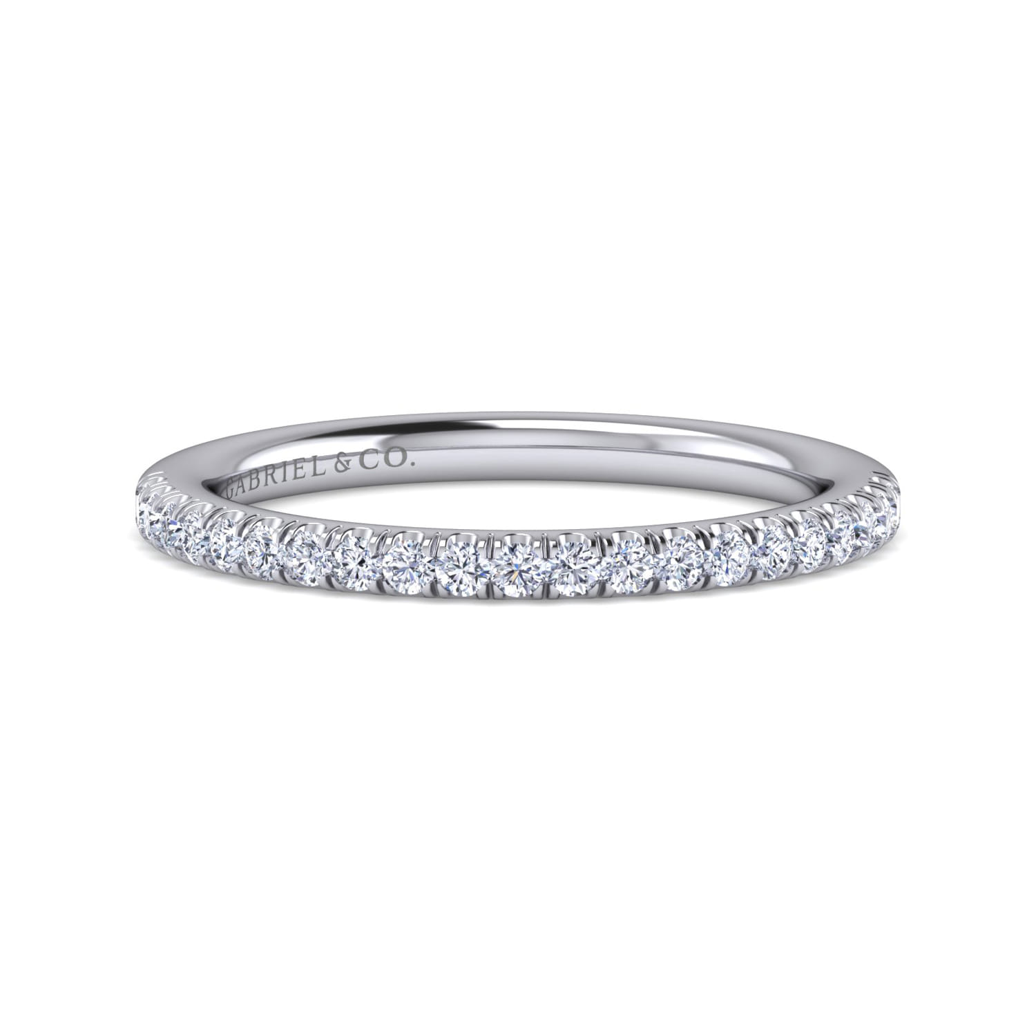 14K White Gold Diamond Matching Wedding Band - 0.22 ct - Shot 1