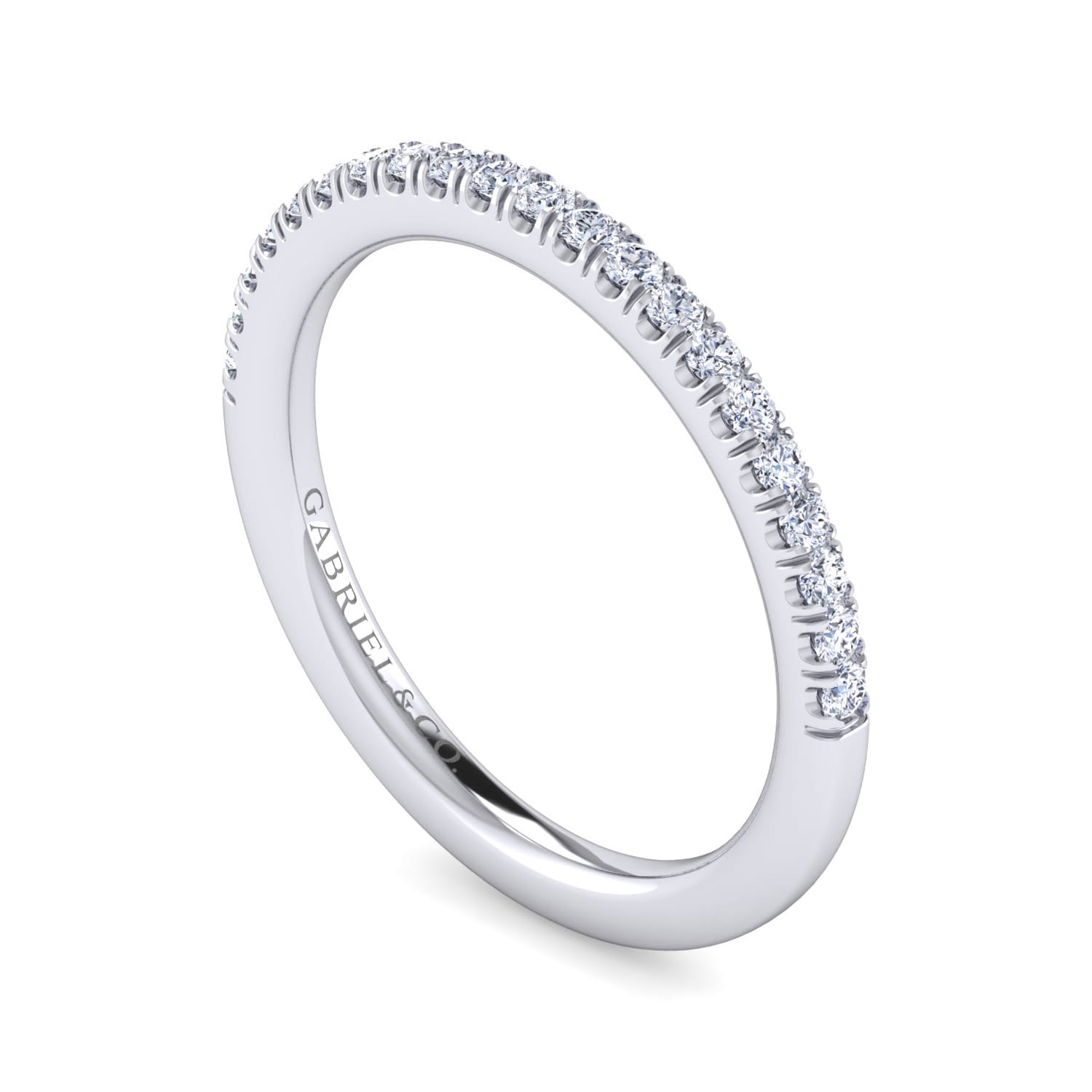 14K White Gold Diamond Matching Wedding Band - 0.22 ct - Shot 3