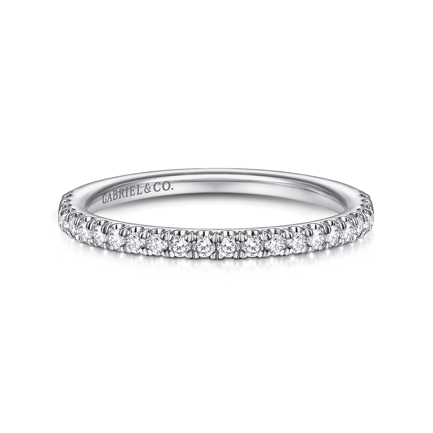 14K White Gold Diamond Matching Wedding Band - 0.27 ct - Shot 1