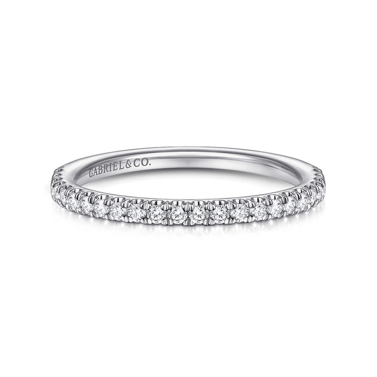 14K White Gold Diamond Matching Wedding Band - 0.27 ct - Shot 1