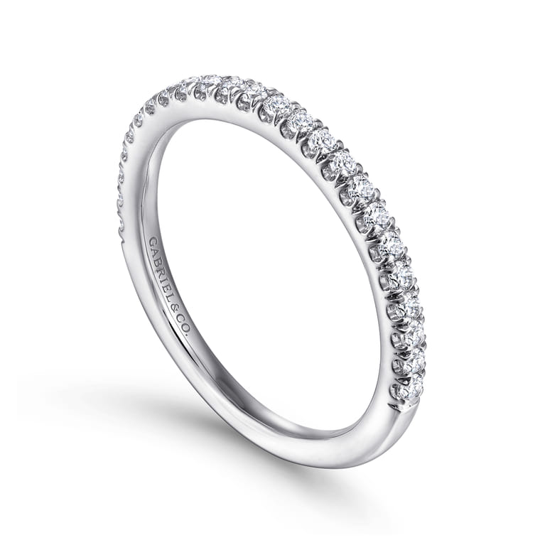 14K White Gold Diamond Matching Wedding Band - 0.27 ct - Shot 3