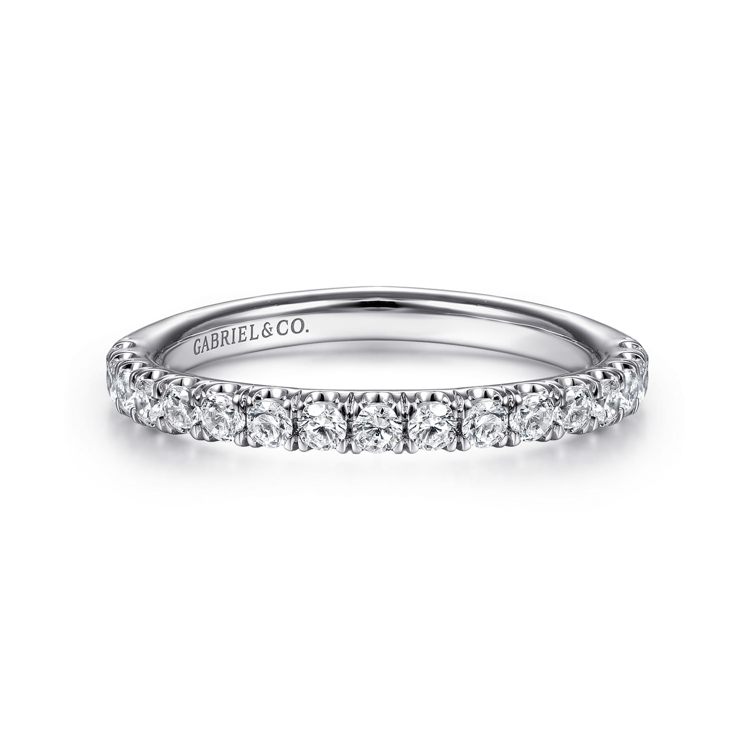 14K White Gold Diamond Matching Wedding Band - 0.51 ct - Shot 1