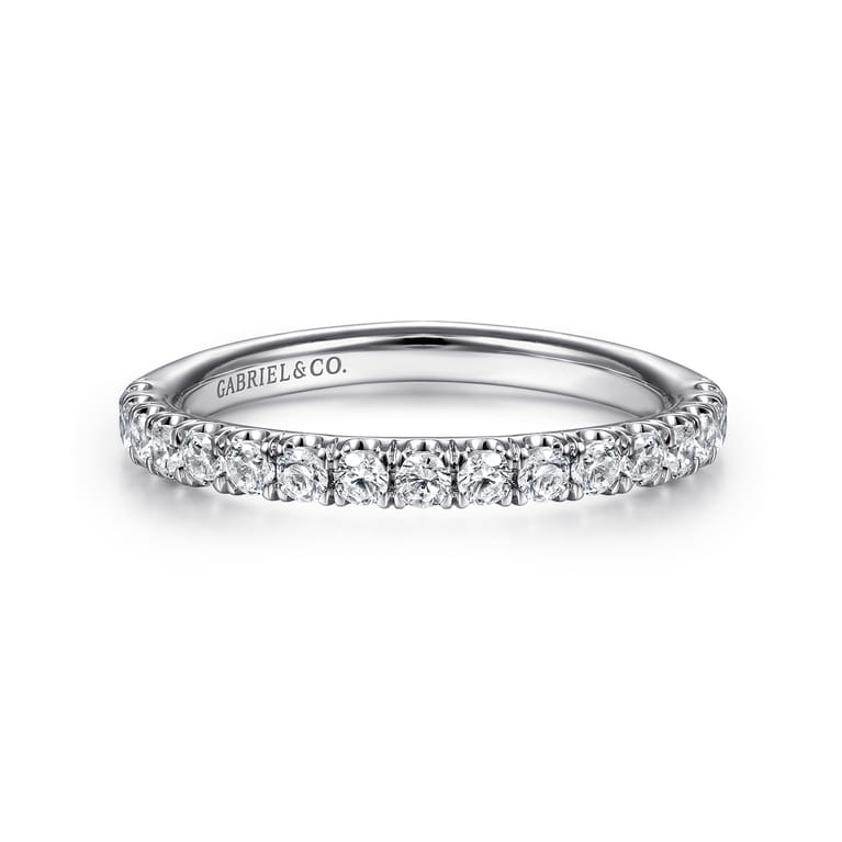 14K White Gold Diamond Matching Wedding Band - 0.51 ct - Shot 1