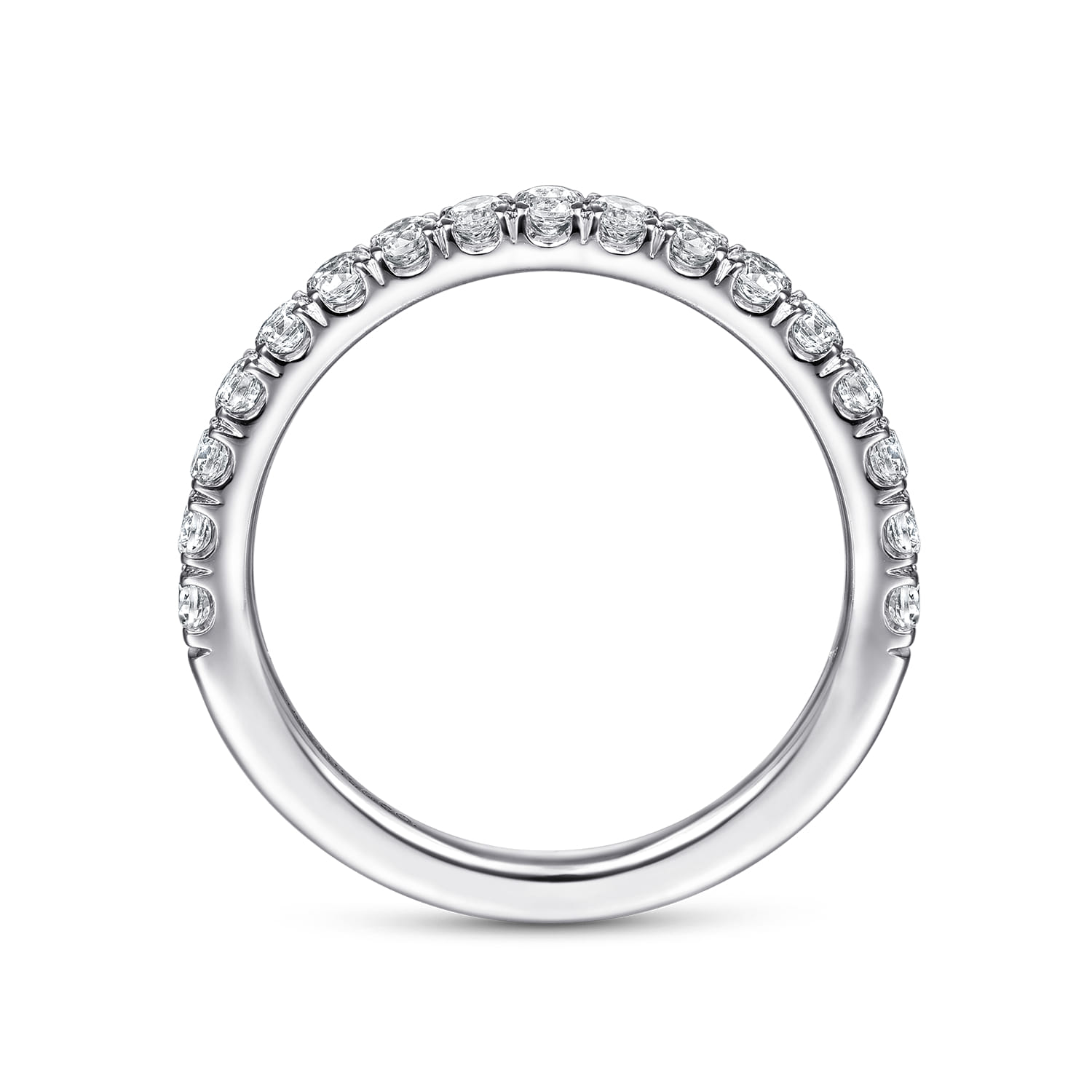 14K White Gold Diamond Matching Wedding Band - 0.51 ct - Shot 2