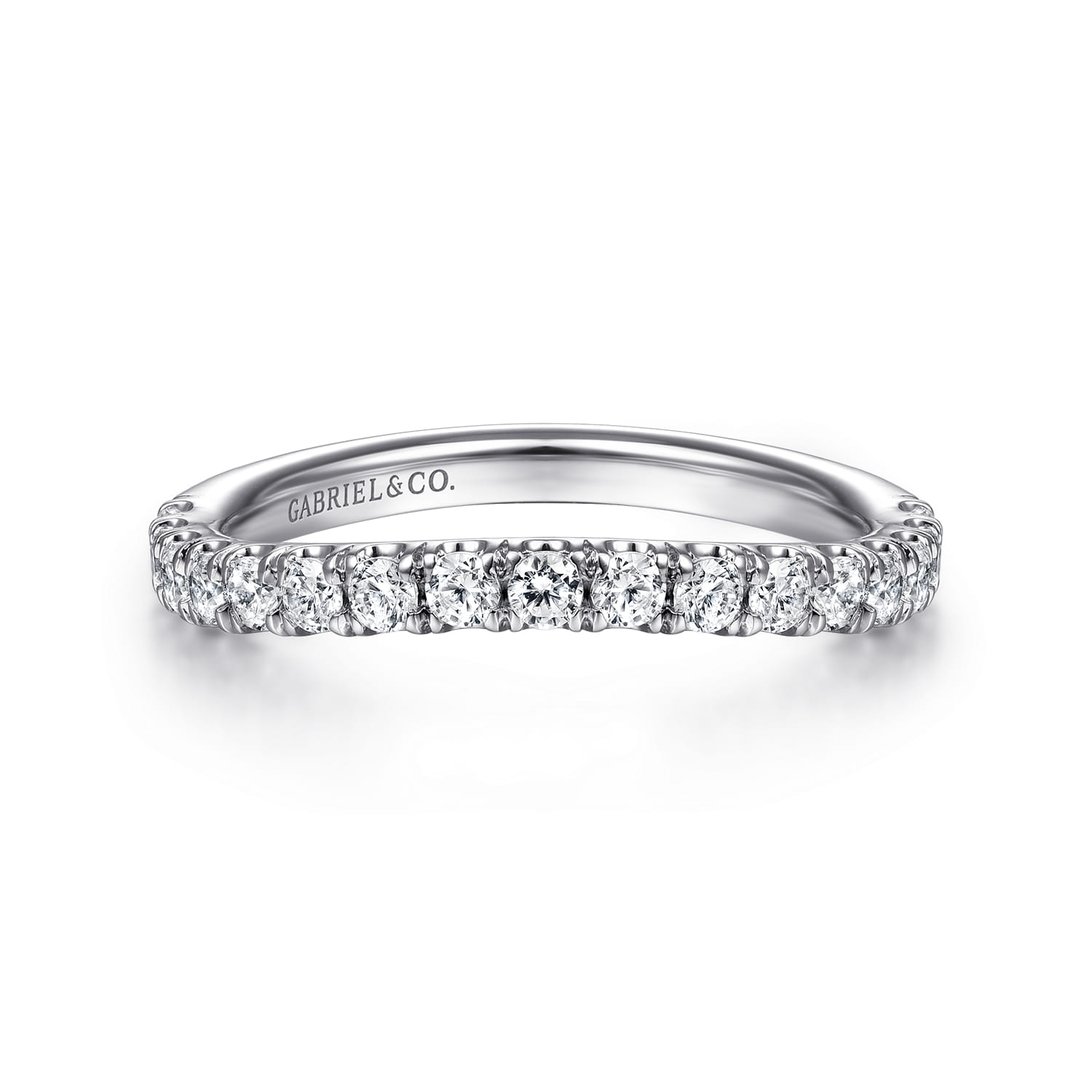 14K White Gold Diamond Matching Wedding Band - 0.51 ct - Shot 1