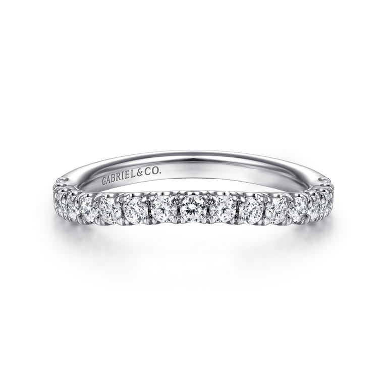 14K White Gold Diamond Matching Wedding Band - 0.51 ct - Shot 1