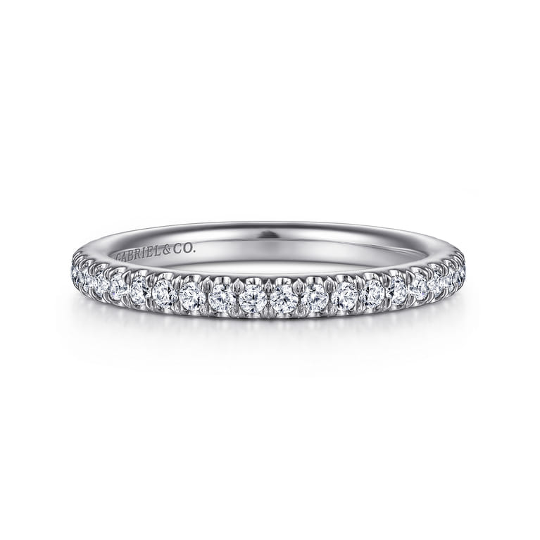 14K White Gold Diamond Matching Wedding Band - 0.35 ct - Shot 1
