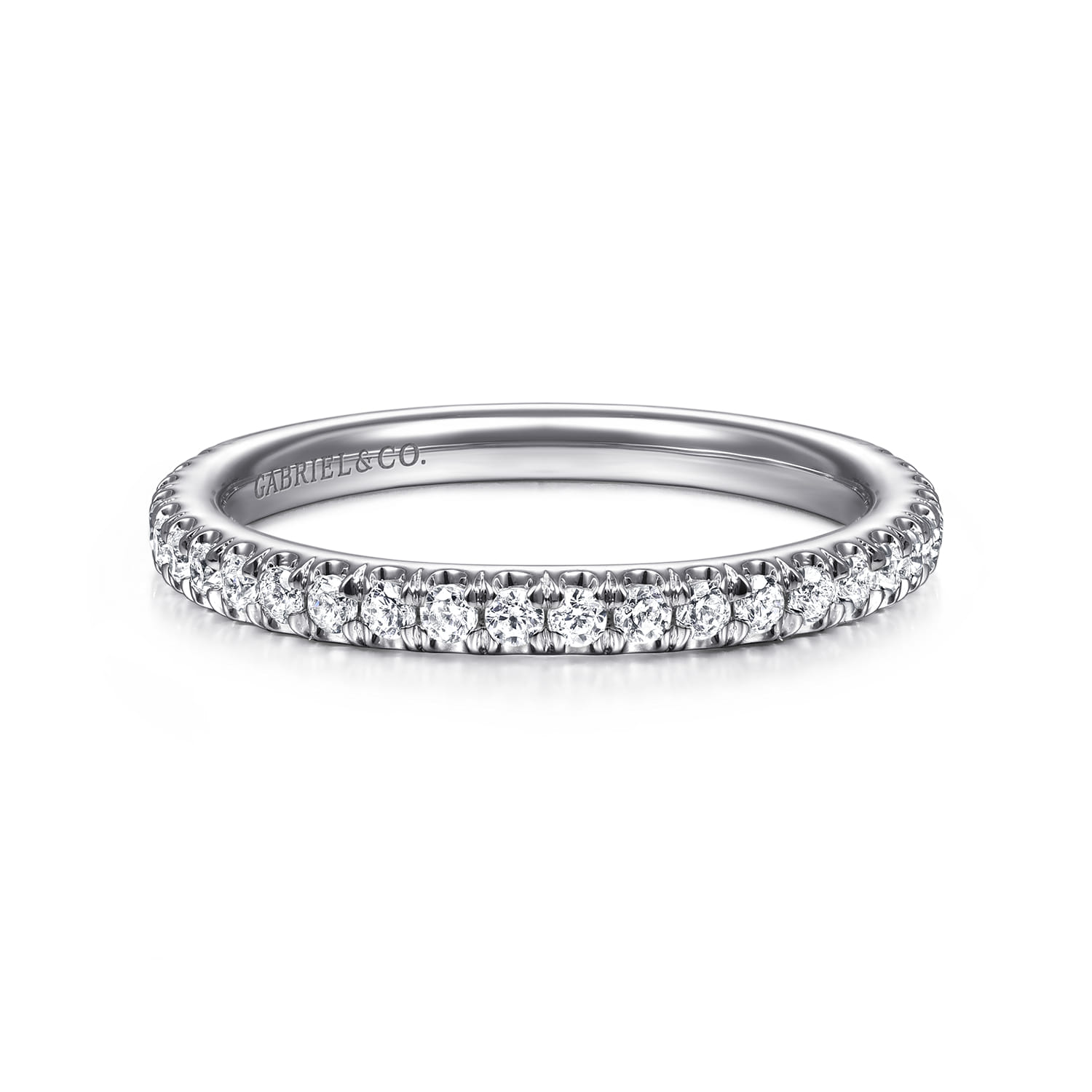 14K White Gold Diamond Matching Wedding Band - 0.35 ct - Shot 1