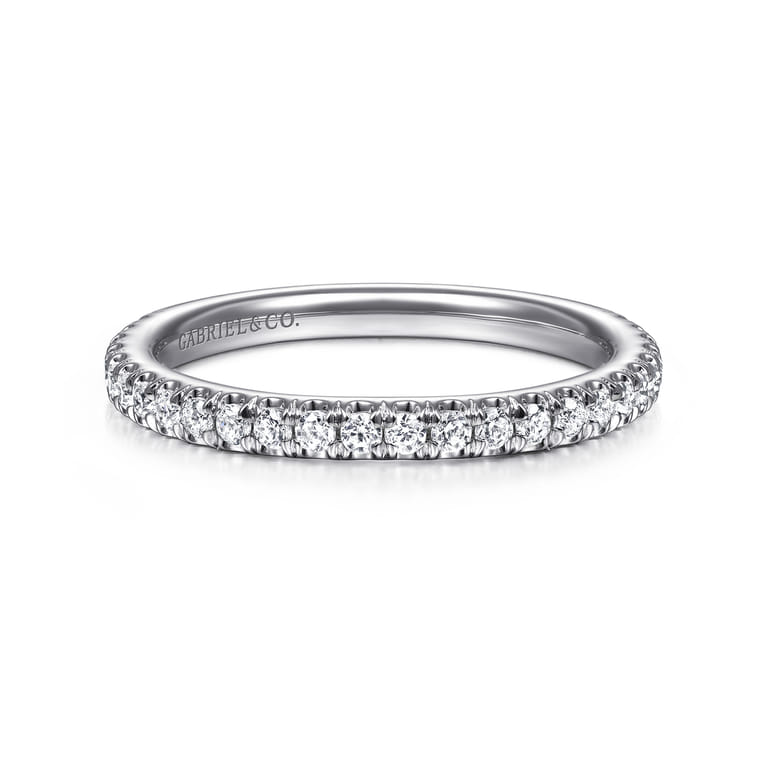 14K White Gold Diamond Matching Wedding Band - 0.35 ct - Shot 1