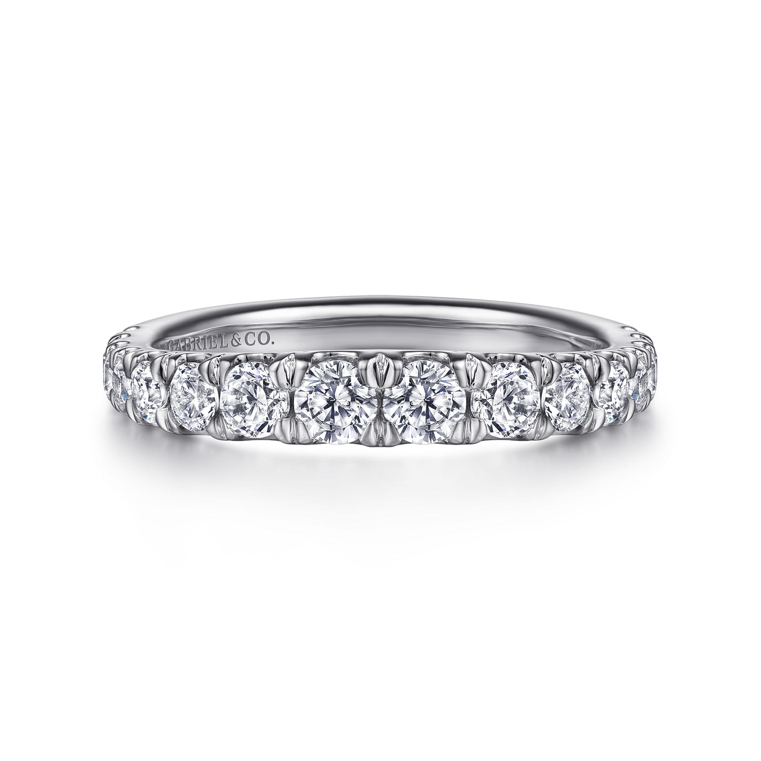 14K White Gold Diamond Matching Wedding Band - 0.83 ct - Shot 1