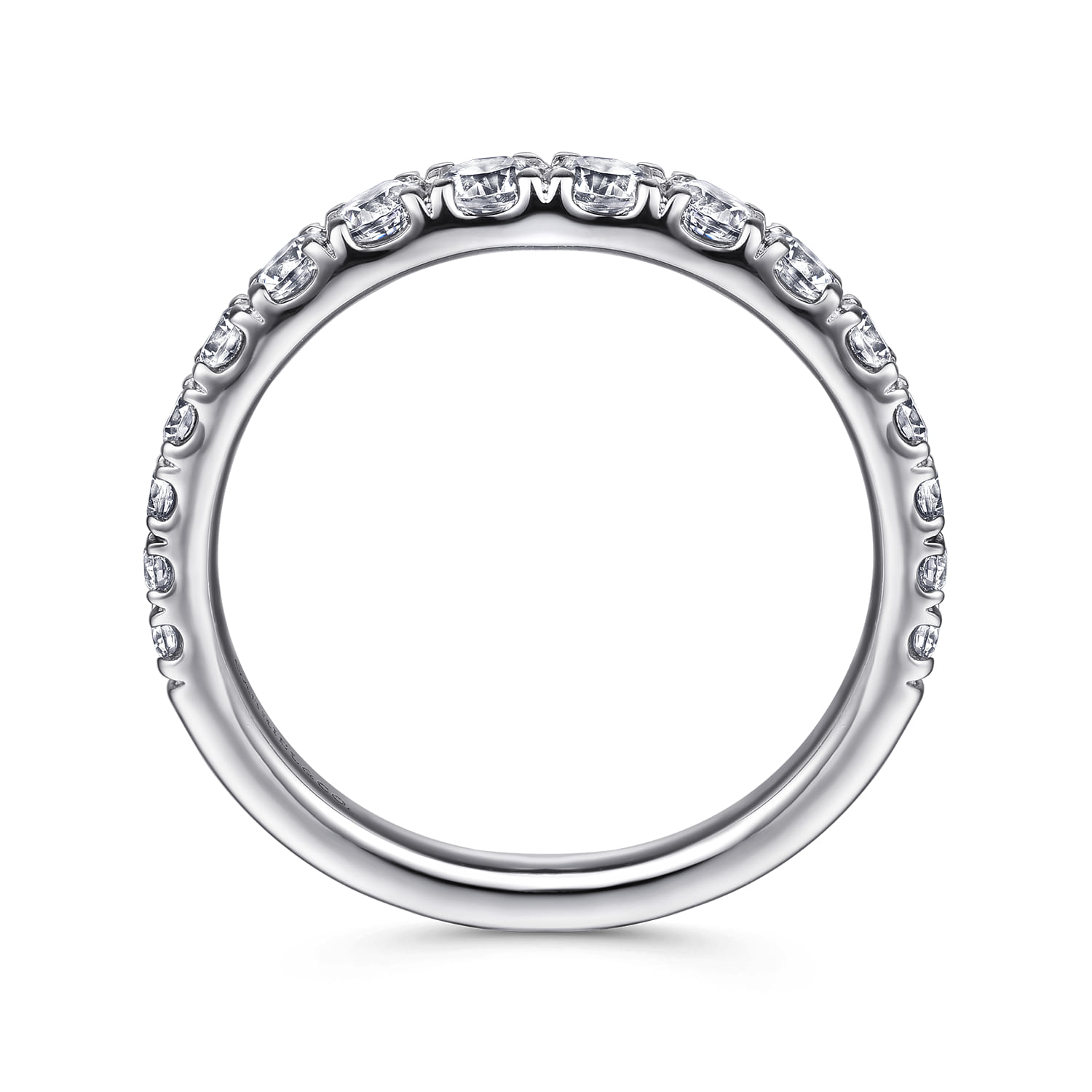 14K White Gold Diamond Matching Wedding Band - 0.83 ct - Shot 2