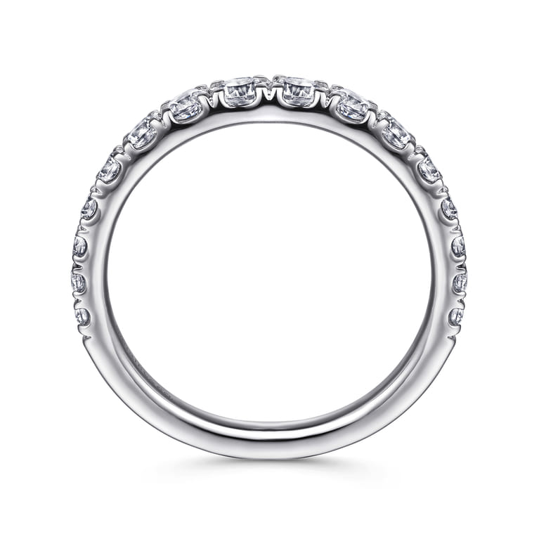 14K White Gold Diamond Matching Wedding Band - 0.83 ct - Shot 2