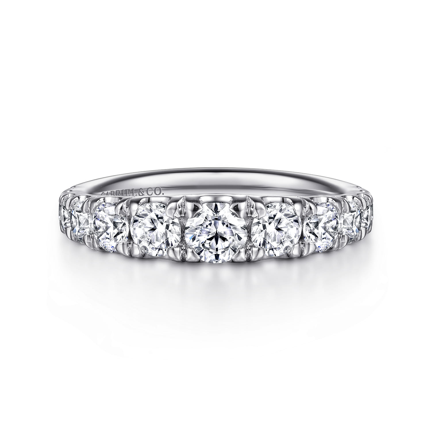 14K White Gold Diamond Matching Wedding Band - 1.34 ct - Shot 1