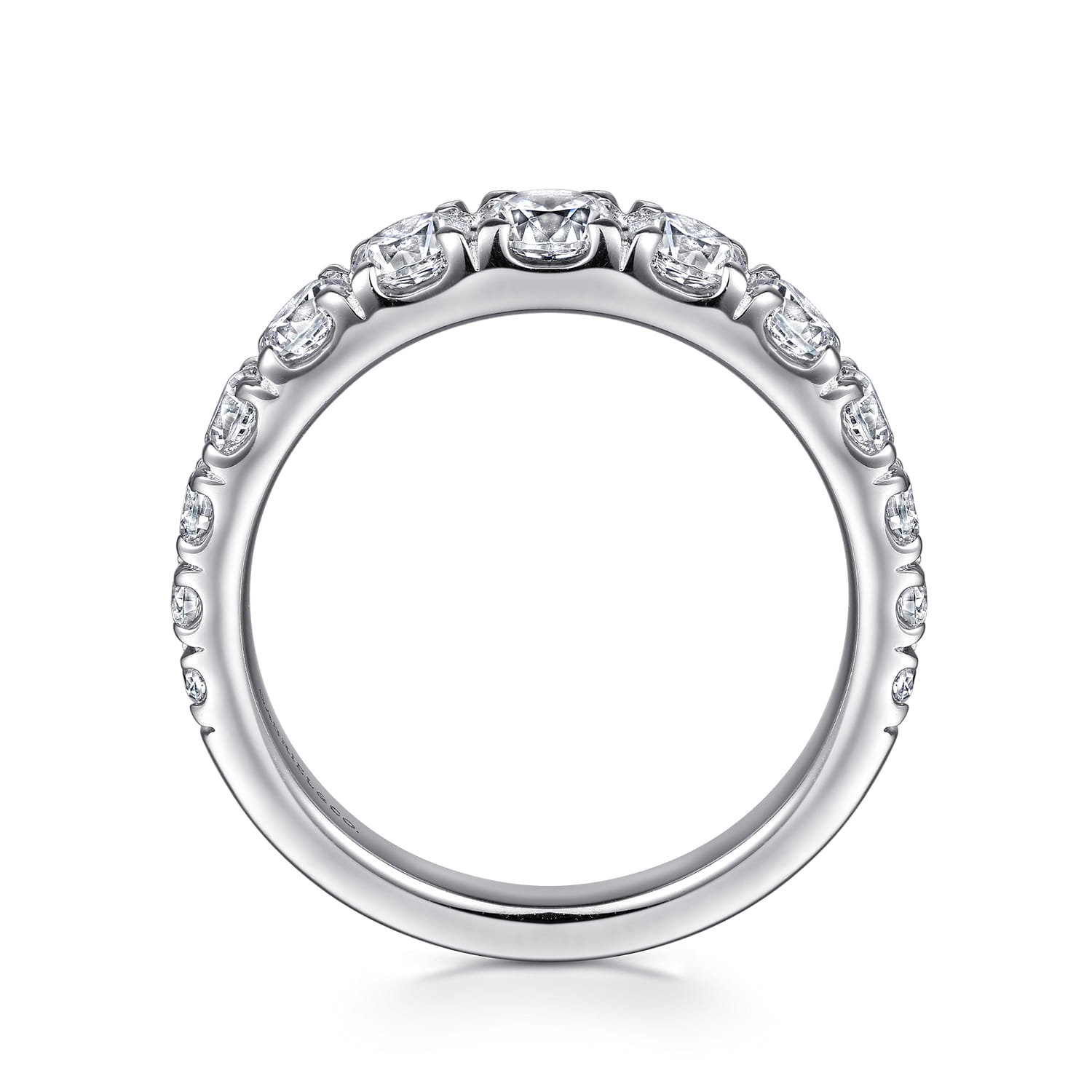 14K White Gold Diamond Matching Wedding Band - 1.34 ct - Shot 2