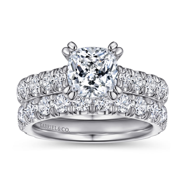 14K White Gold Diamond Matching Wedding Band - 1.36 ct - Shot 4