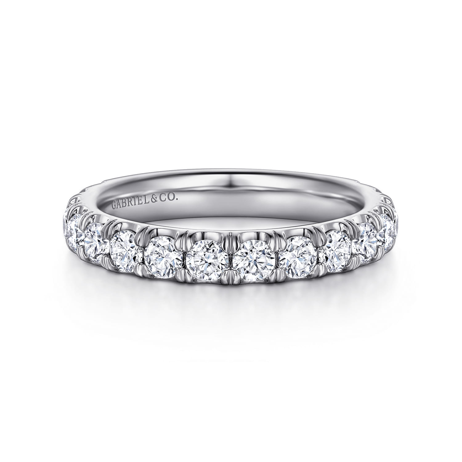 14K White Gold Diamond Matching Wedding Band - 1.36 ct - Shot 1