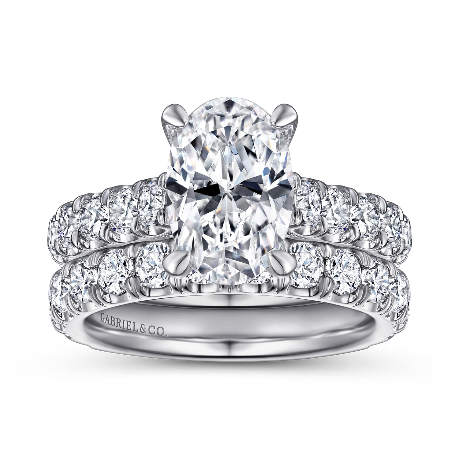 14K White Gold Diamond Matching Wedding Band - 1.36 ct - Shot 4