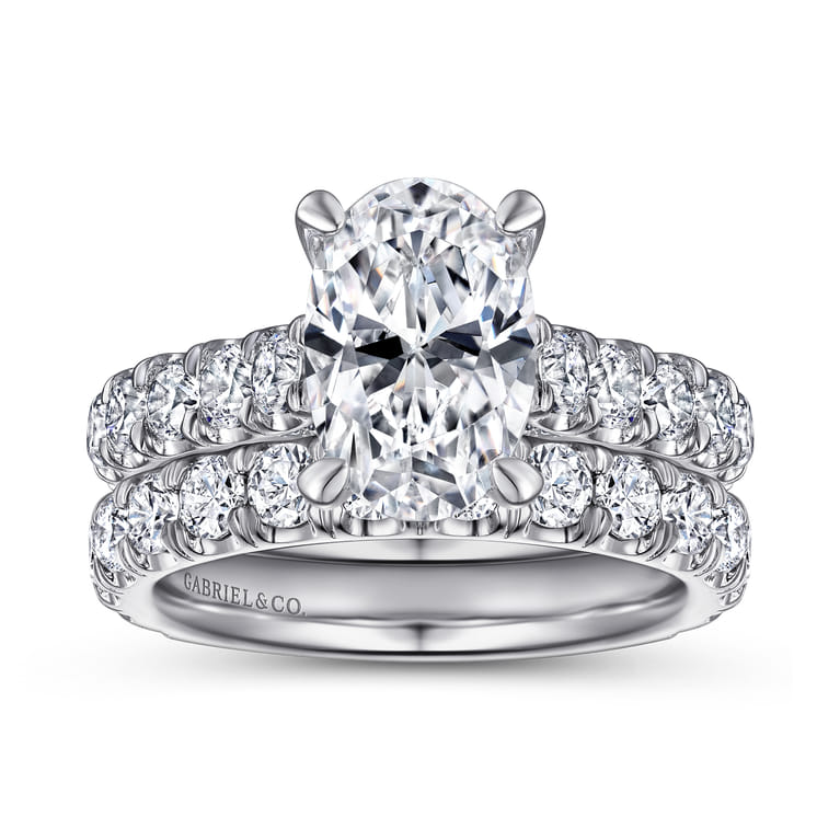 14K White Gold Diamond Matching Wedding Band - 1.36 ct - Shot 4