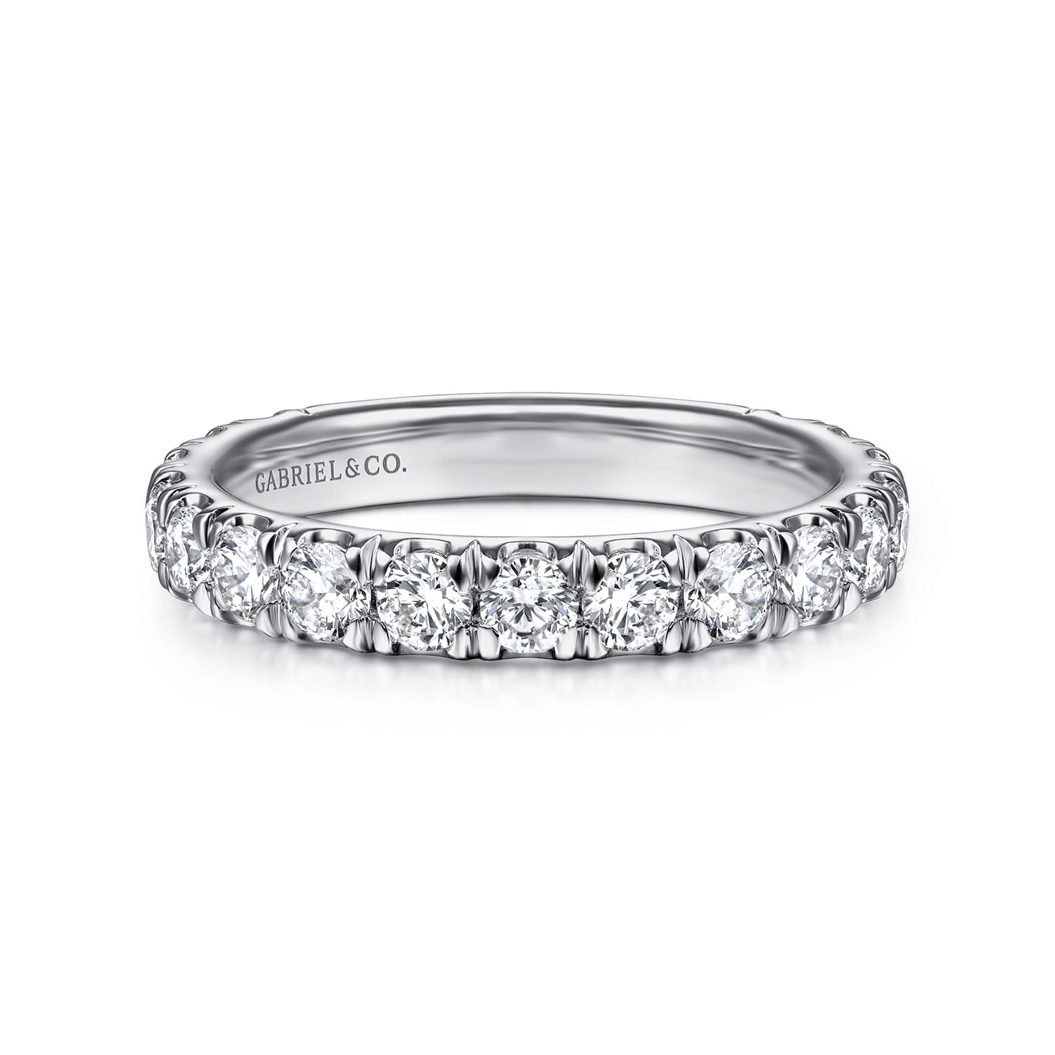14K White Gold Diamond Matching Wedding Band - 1.36 ct - Shot 1