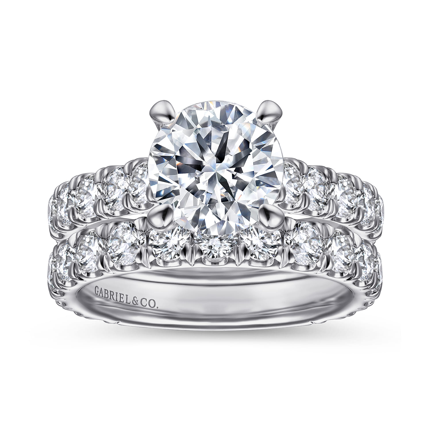 14K White Gold Diamond Matching Wedding Band - 1.36 ct - Shot 4