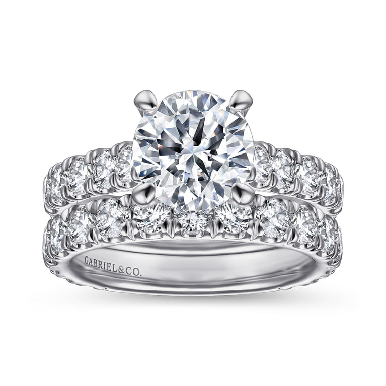 14K White Gold Diamond Matching Wedding Band - 1.36 ct - Shot 4