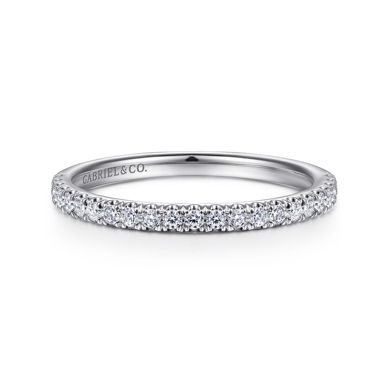 14K White Gold Diamond Matching Wedding Band - 0.26 ct - Shot 1