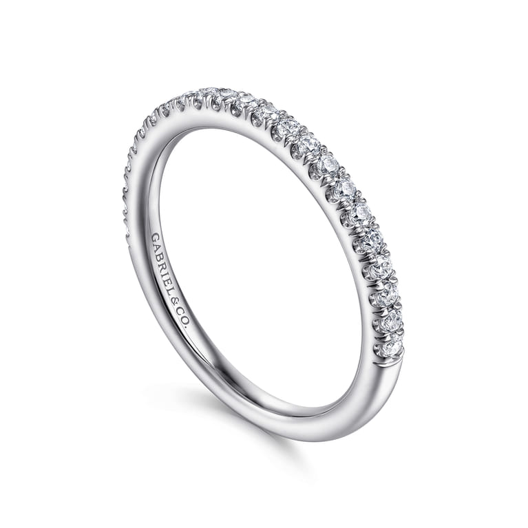 14K White Gold Diamond Matching Wedding Band - 0.26 ct - Shot 3