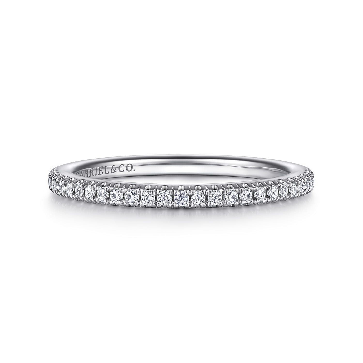 14K White Gold Diamond Matching Wedding Band - 0.16 ct - Shot 1