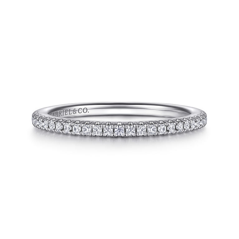 14K White Gold Diamond Matching Wedding Band - 0.16 ct - Shot 1
