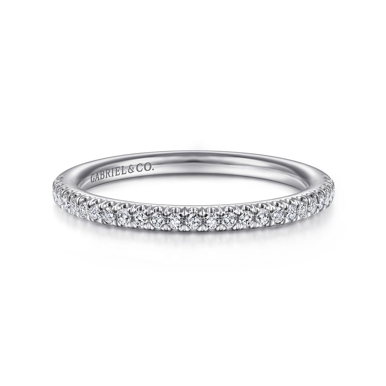 14K White Gold Diamond Matching Wedding Band - 0.16 ct - Shot 1
