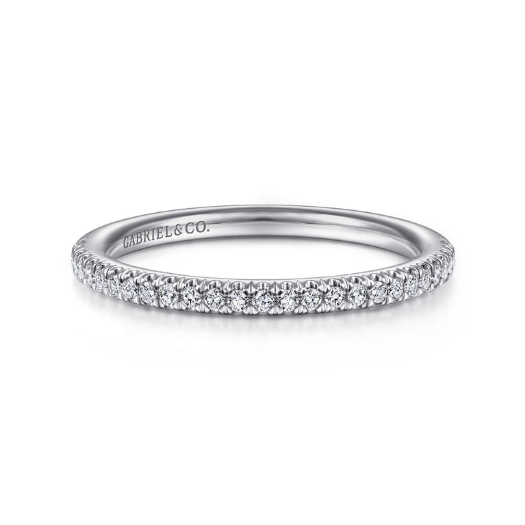 14K White Gold Diamond Matching Wedding Band - 0.16 ct - Shot 1