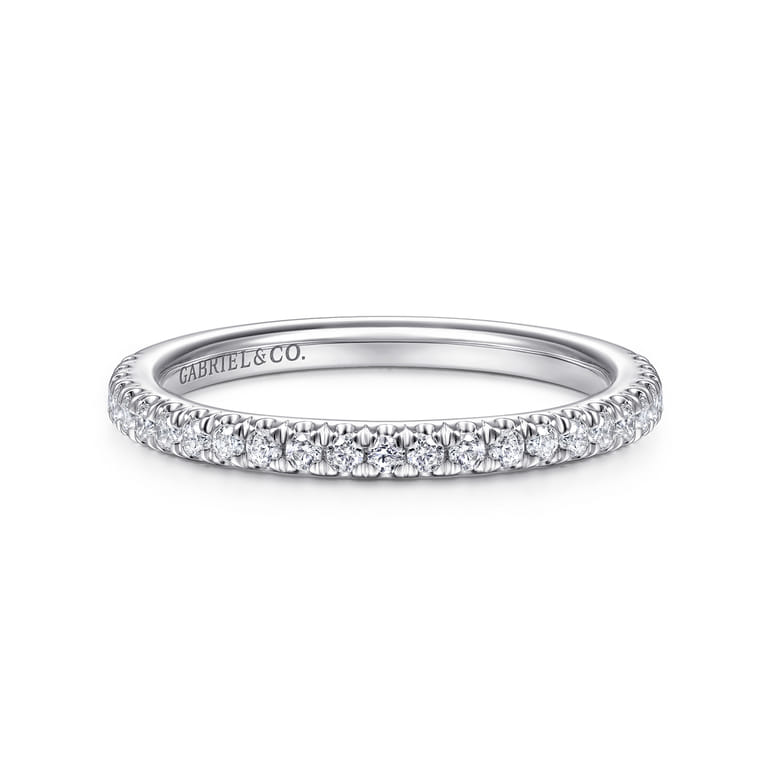 14K White Gold Diamond Matching Wedding Band - 0.28 ct - Shot 1