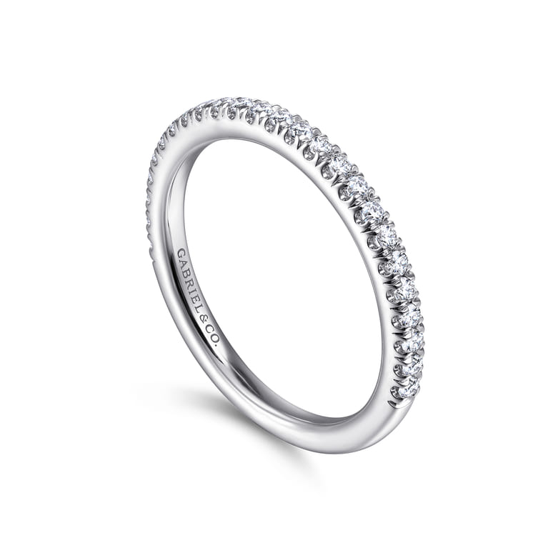 14K White Gold Diamond Matching Wedding Band - 0.28 ct - Shot 3