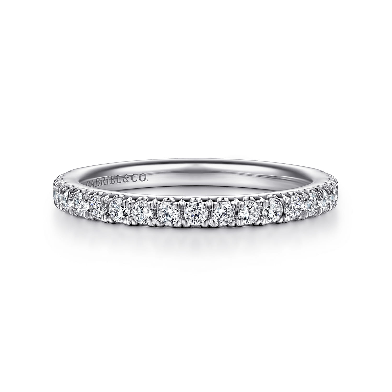 14K White Gold Diamond Matching Wedding Band - 0.46 ct - Shot 1