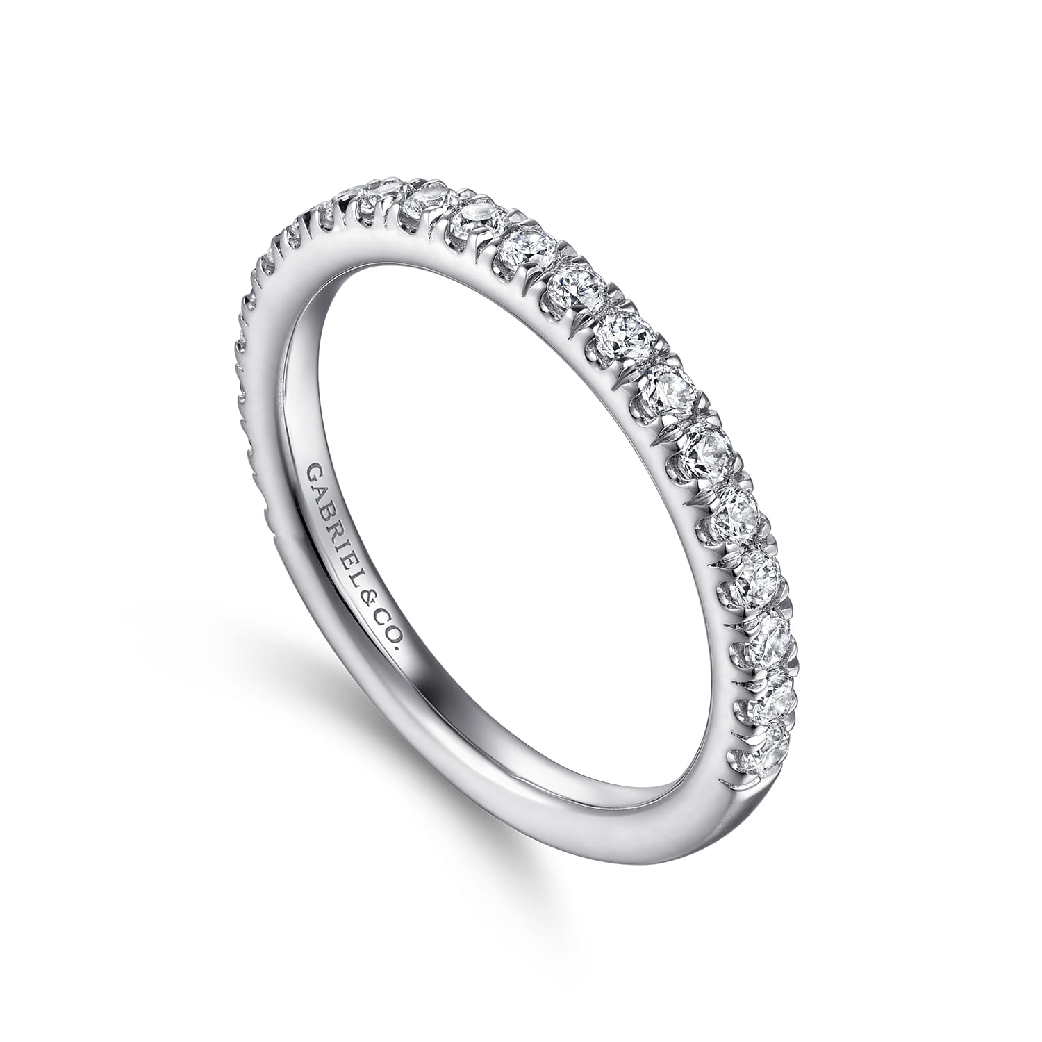 14K White Gold Diamond Matching Wedding Band - 0.46 ct - Shot 3