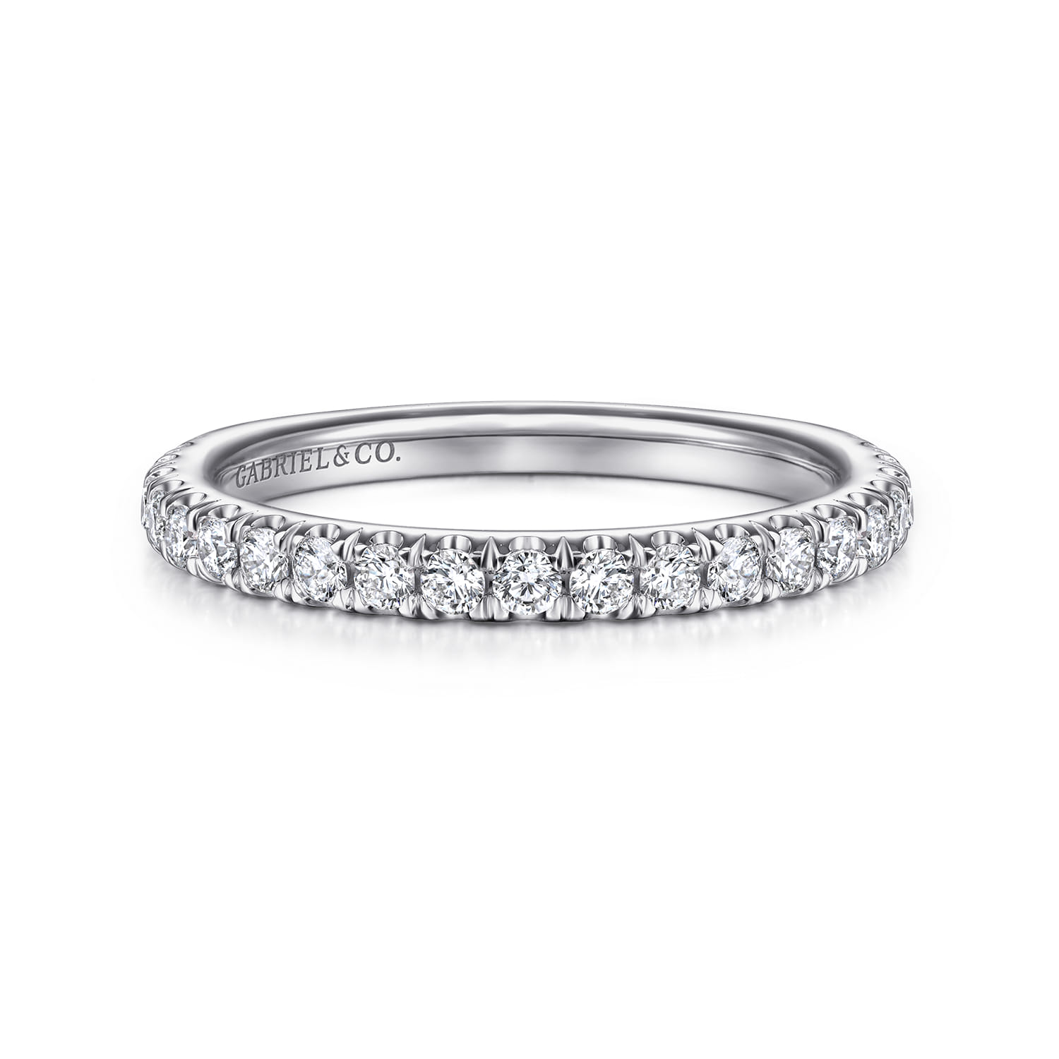 14K White Gold Diamond Matching Wedding Band - 0.46 ct - Shot 1