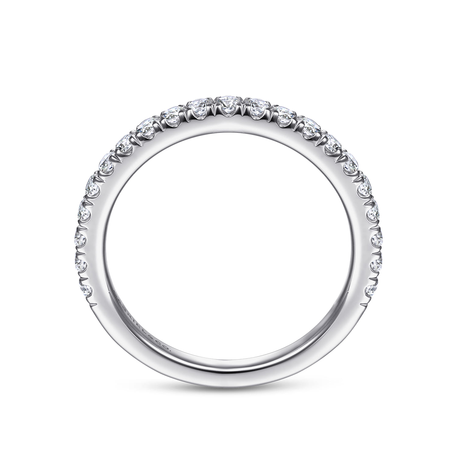 14K White Gold Diamond Matching Wedding Band - 0.46 ct - Shot 2