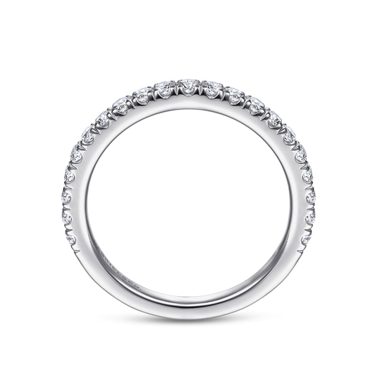14K White Gold Diamond Matching Wedding Band - 0.46 ct - Shot 2