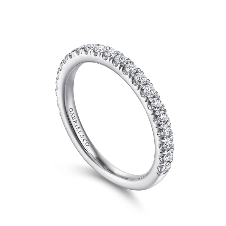 14K White Gold Diamond Matching Wedding Band - 0.46 ct - Shot 3
