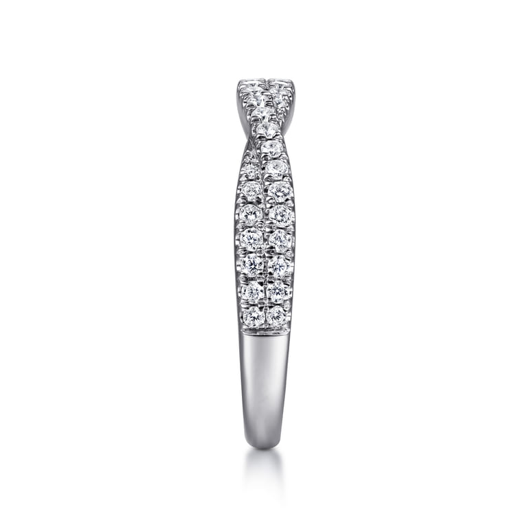 14K White Gold Diamond Matching Wedding Band - 0.39 ct - Shot 5