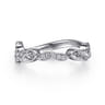 14K White Gold Diamond Matching Wedding Band - 0.08 ct