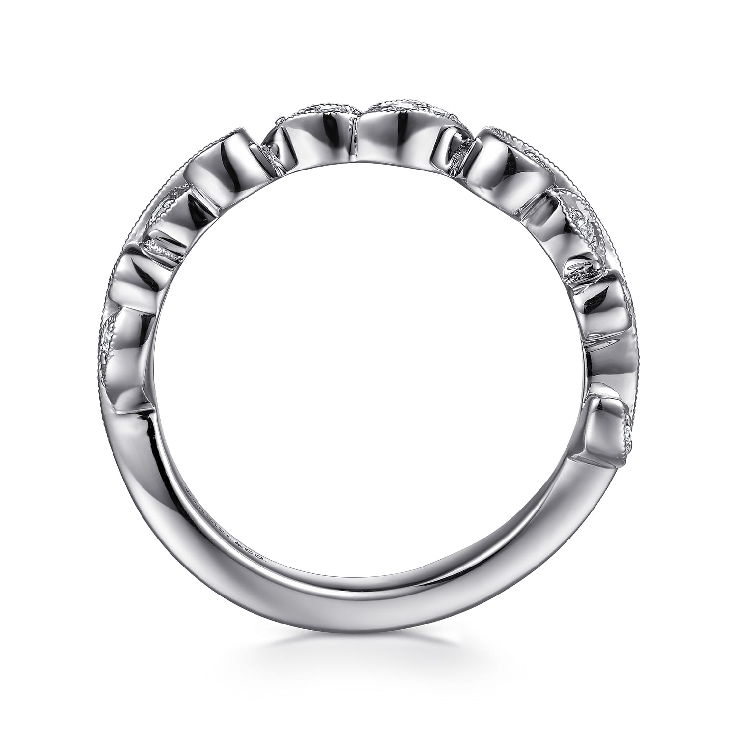 14K White Gold Diamond Matching Wedding Band - 0.08 ct - Shot 2