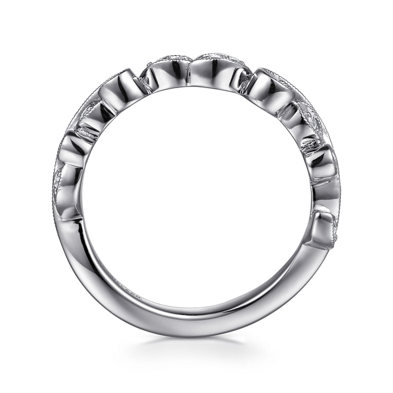 14K White Gold Diamond Matching Wedding Band - 0.08 ct - Shot 2