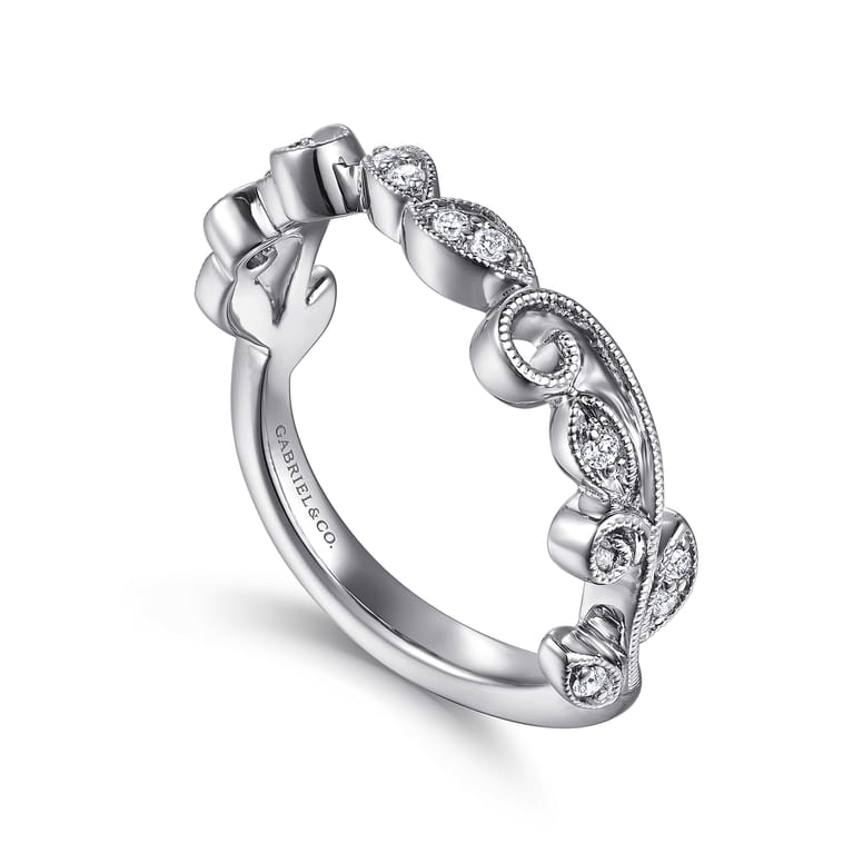 14K White Gold Diamond Matching Wedding Band - 0.08 ct - Shot 3